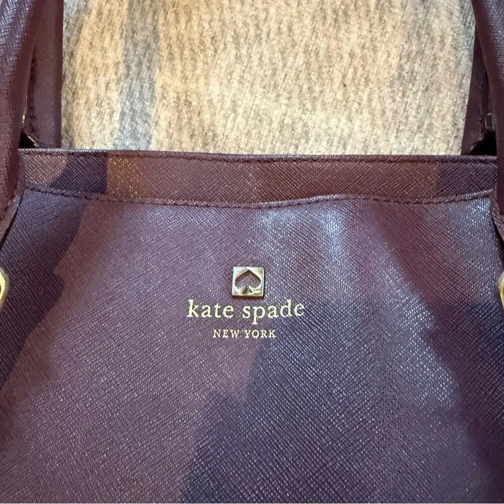 Kate Spade Cove Street Airel Large Leather Tote in Plum Purple